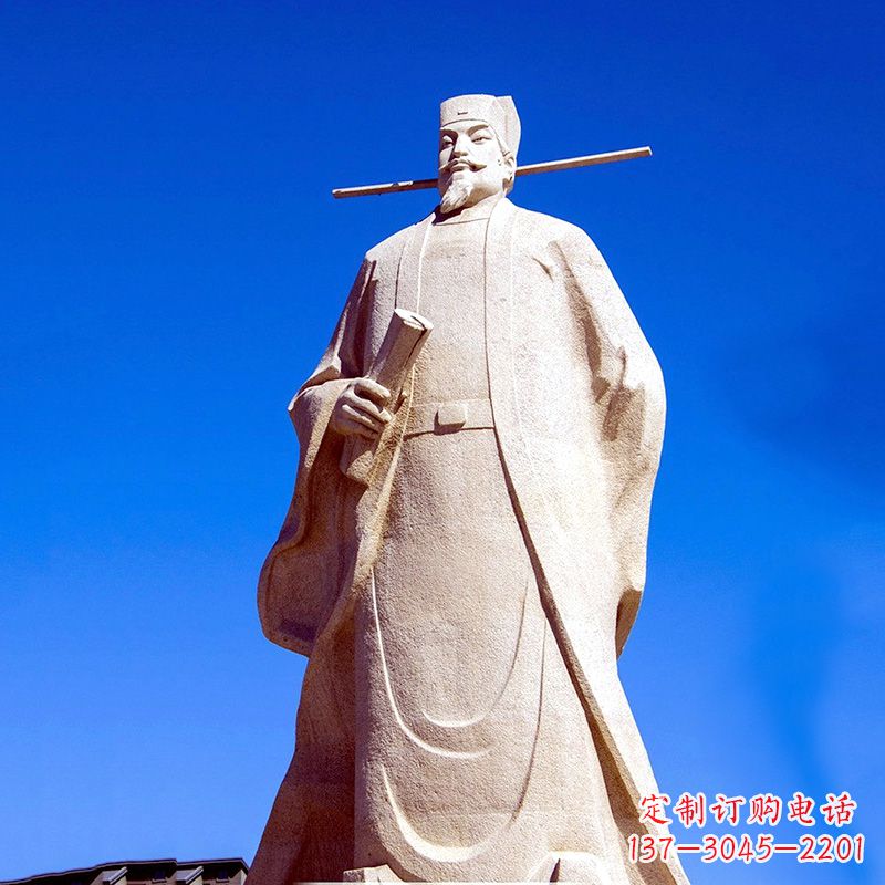 荆州景区园林欧阳修大型砂岩雕像-中国历史文化名人著名文学大家