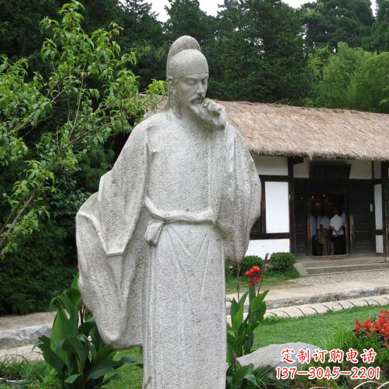 荆州白居易石雕塑像-公园景区中国古代历史文化名人雕塑