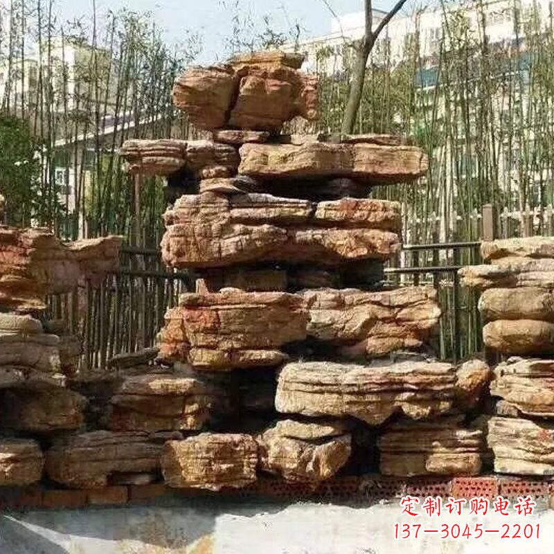 荆州别墅庭院千层石奇石假山