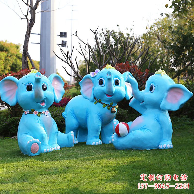 荆州玻璃钢大象雕塑精美的艺术品