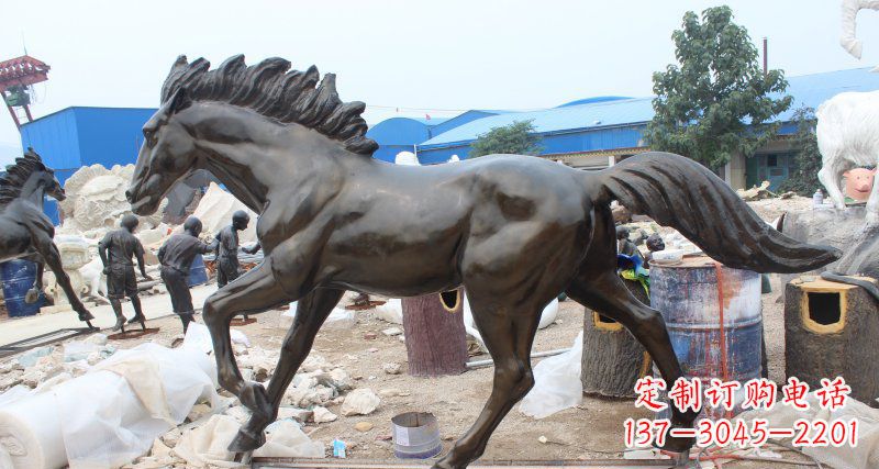 荆州玻璃钢仿铜马广场动物雕塑精美雕塑装点繁华城市