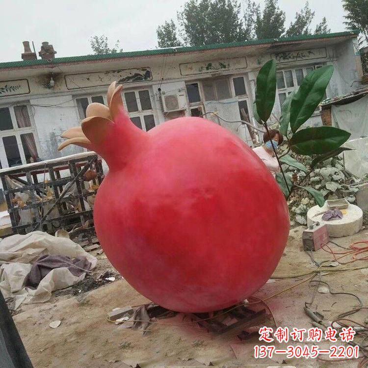 荆州玻璃钢仿真石榴雕塑精美绝伦