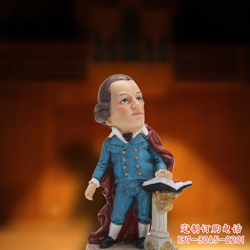 荆州玻璃钢艺术莫扎特雕塑