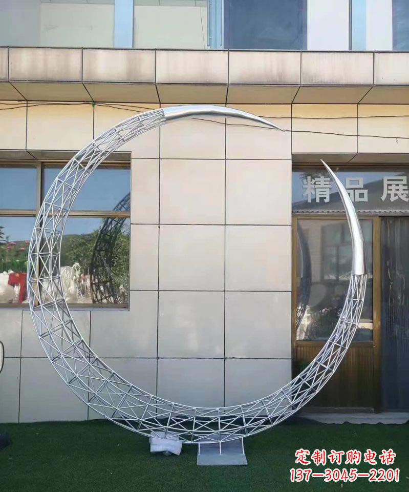 荆州不锈钢别墅月亮镂空雕塑