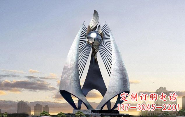 荆州不锈钢城市船帆雕塑传承海洋文化