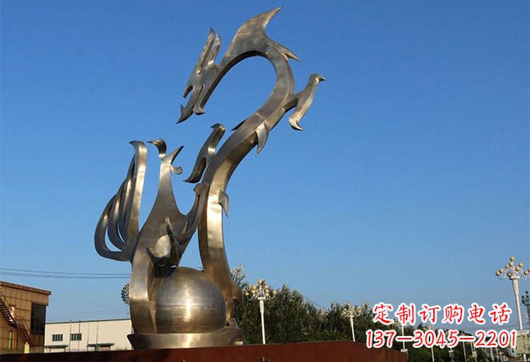 荆州不锈钢龙凤雕塑以艺术传承文化