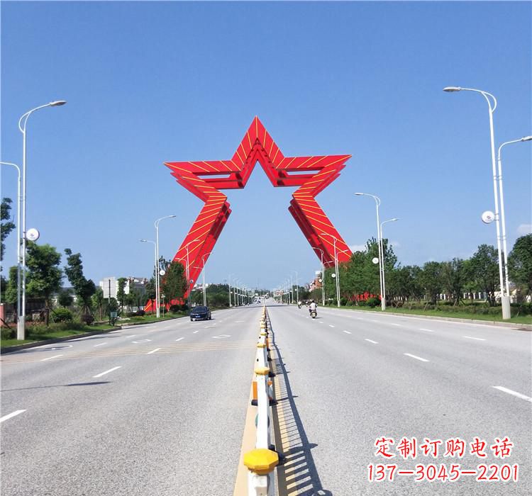 荆州不锈钢城市拱门雕塑一座精美的艺术作品