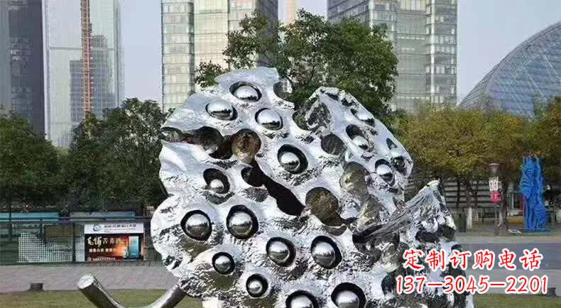 荆州不锈钢城市莲蓬雕塑1
