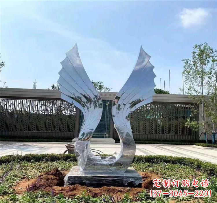 荆州精美不锈钢翅膀雕塑