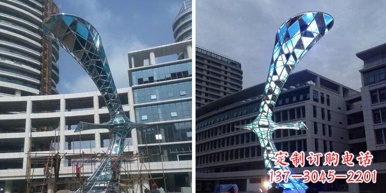 荆州大雁景观雕塑——精美不锈钢艺术品