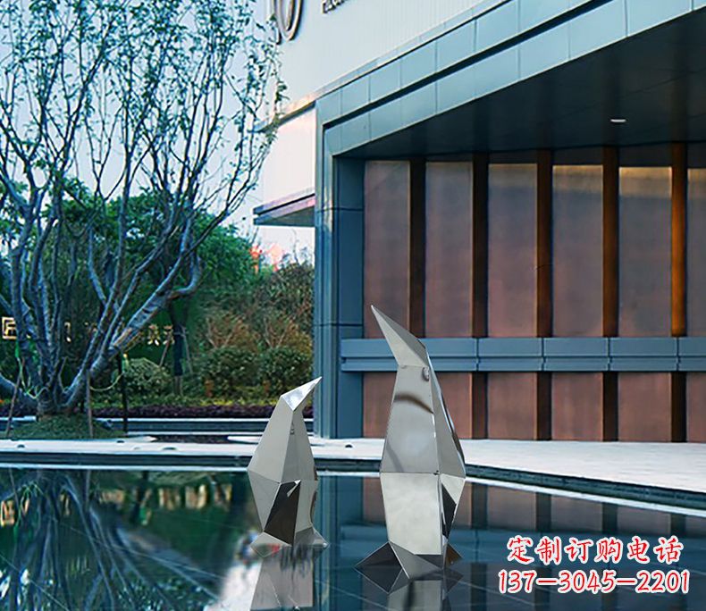 荆州不锈钢企鹅雕塑一件来自大自然的艺术品