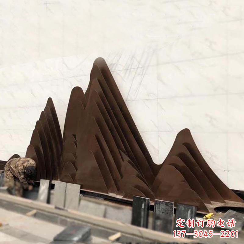 荆州精美不锈钢假山雕塑