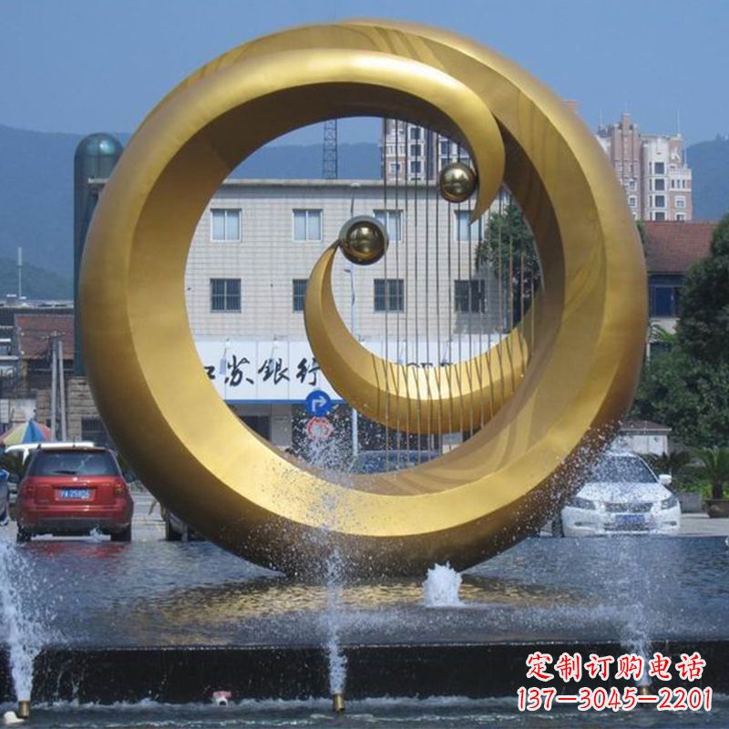 荆州不锈钢喷泉雕塑美丽与宁静