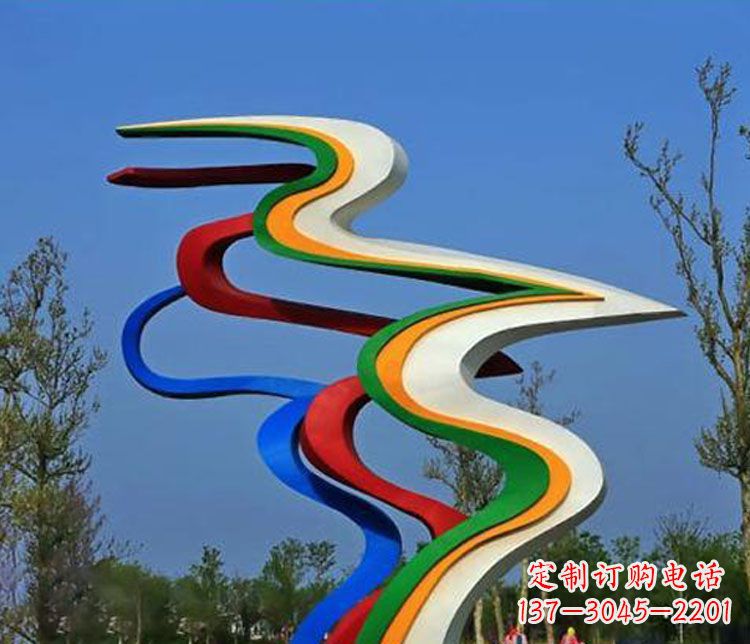 荆州精美不锈钢飘带雕塑