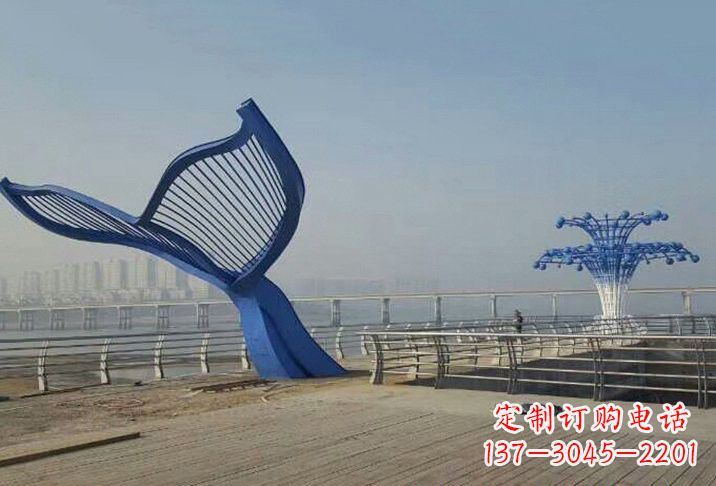 荆州不锈钢鲸鱼雕塑