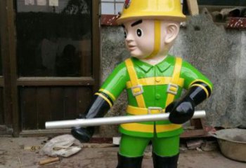 荆州玻璃钢消防员雕塑——让爱与勇气永恒