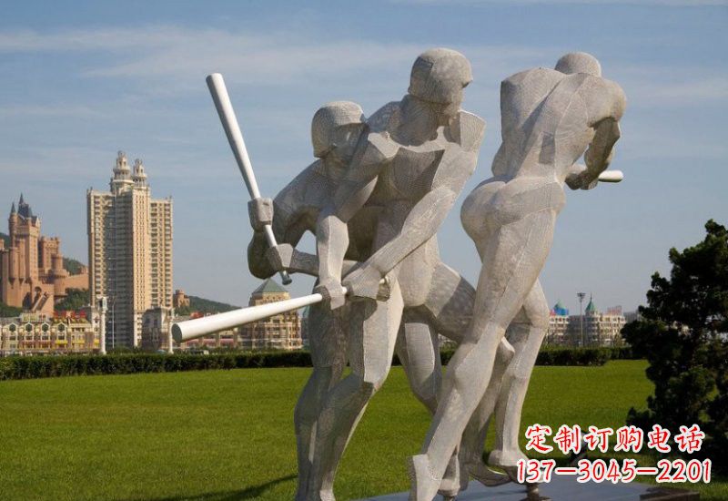 荆州棒球雕塑象征着美好回忆