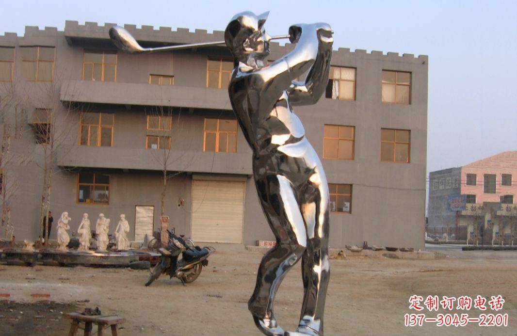 荆州不锈钢打造高尔夫球雕塑