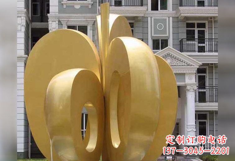 荆州不锈钢大型苹果雕塑