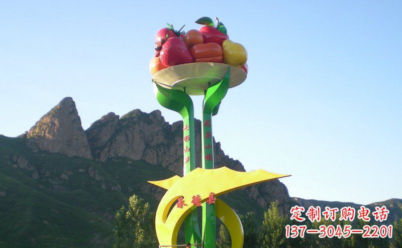 荆州不锈钢制作的苹果雕塑