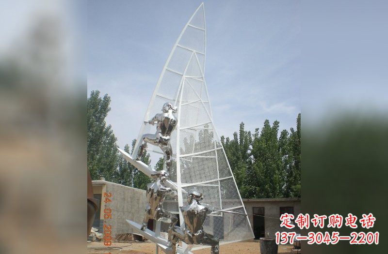 荆州不锈钢帆船雕塑精美的艺术品