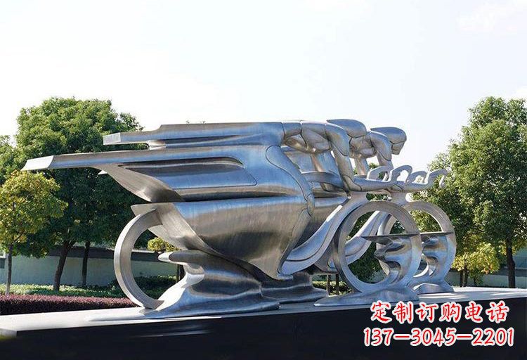 荆州不锈钢自行车雕塑——精美绝伦