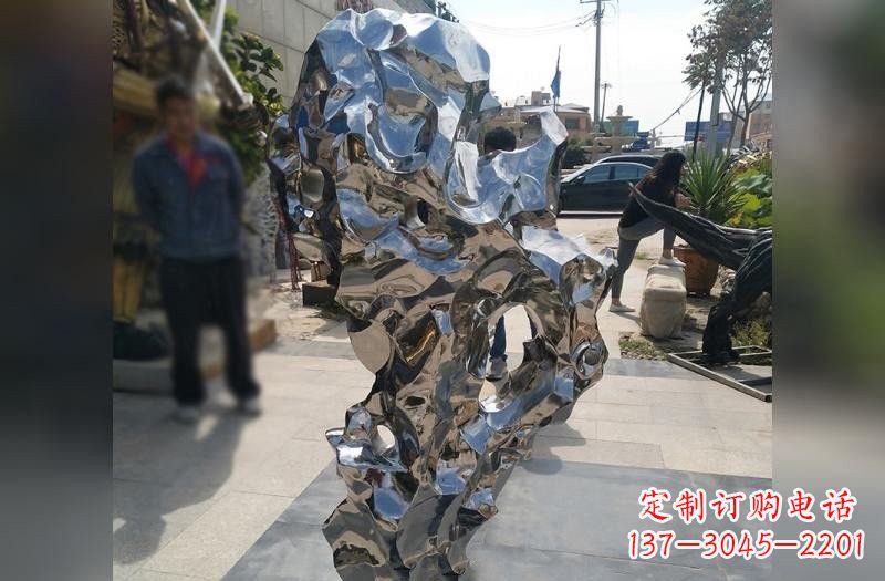 荆州不锈钢公园镜面太湖石