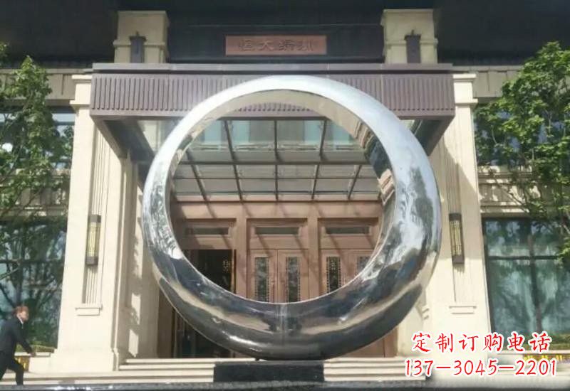 荆州不锈钢公园圆环雕塑精致美观的艺术品