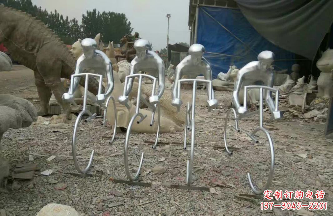 荆州不锈钢自行车雕塑——美丽的自行车文化精神