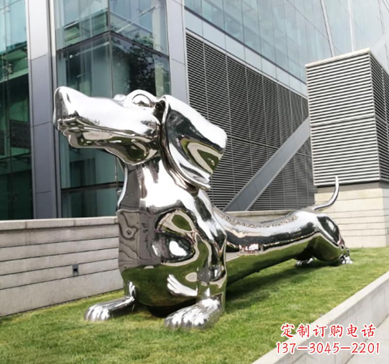 荆州不锈钢动物雕塑——狗