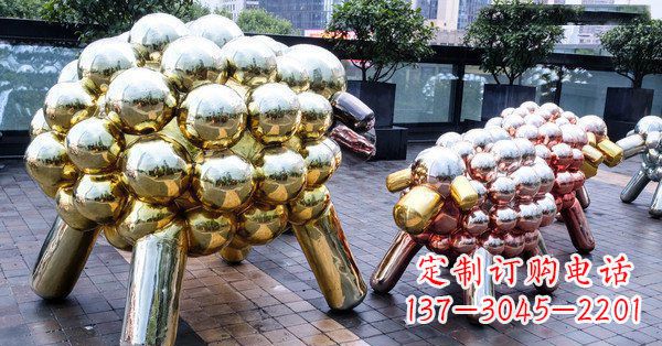 荆州不锈钢动物雕塑肖恩的小羊