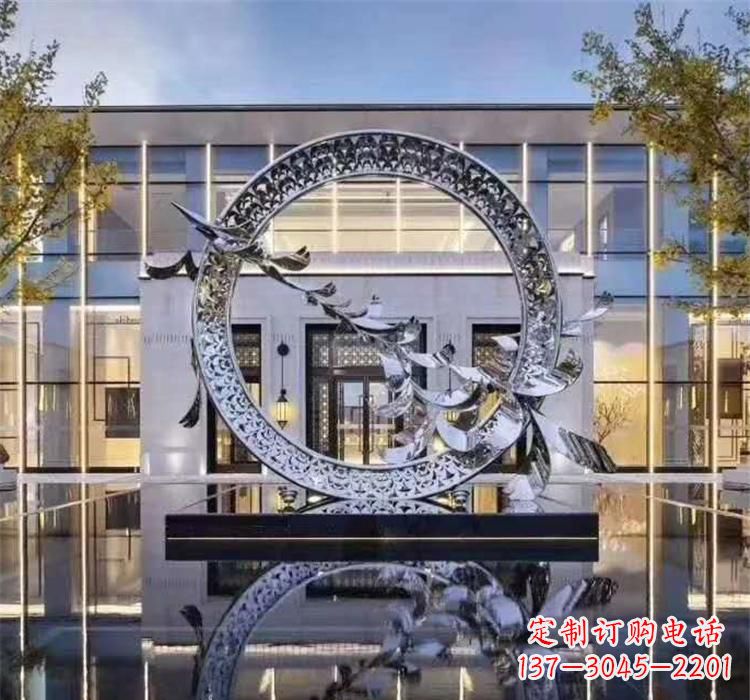 荆州大雁飞翔,不锈钢户外雕塑雍容陈列