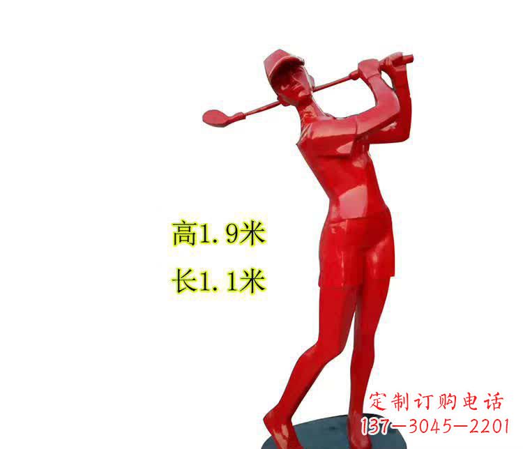 荆州不锈钢制作的高尔夫球运动雕塑