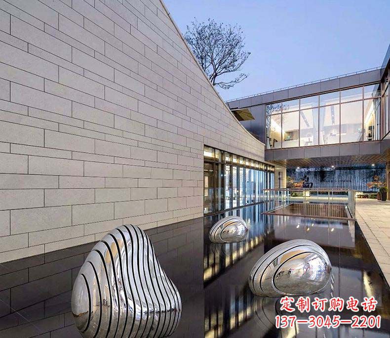 荆州精美不锈钢假山雕塑