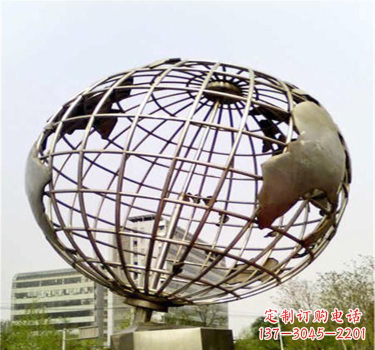 荆州不锈钢地球仪雕塑让美景永恒