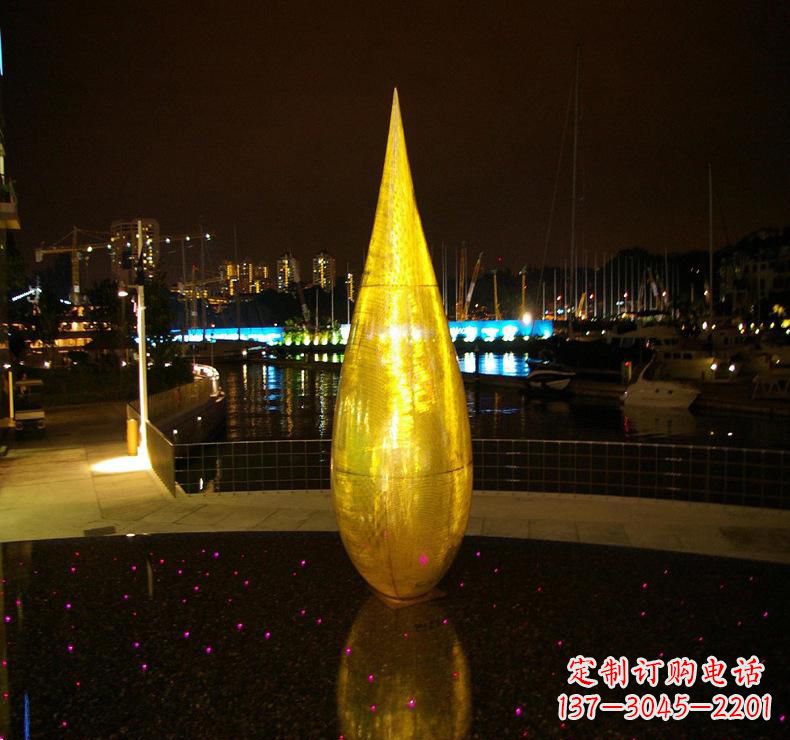 荆州不锈钢水滴雕塑给环境带来美丽