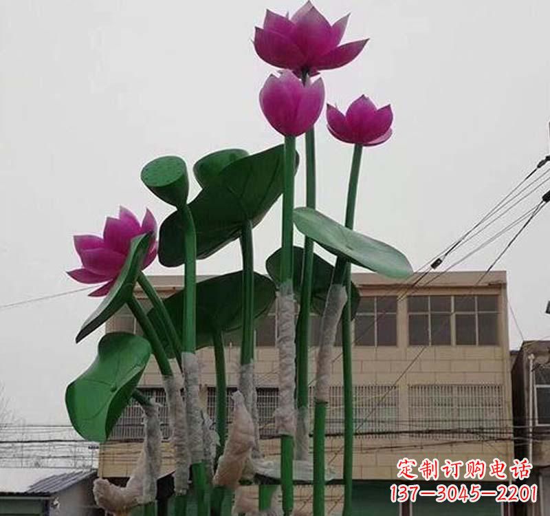 荆州不锈钢荷花雕塑——精美绝伦