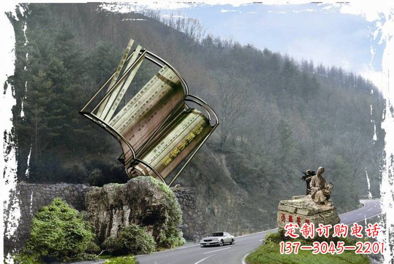 荆州神农本草经竹简雕塑——传承中华文化精髓