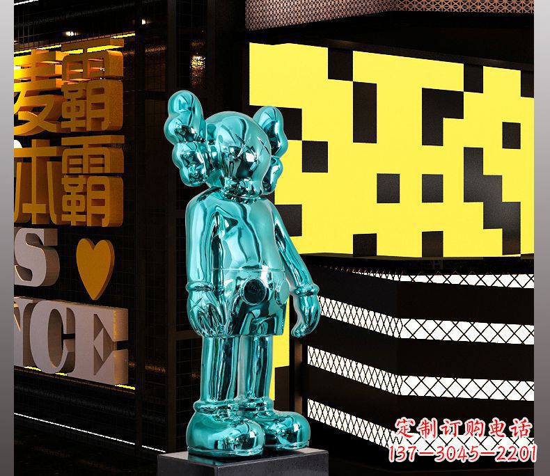 荆州不锈钢蓝色机器人雕塑引领未来的艺术品