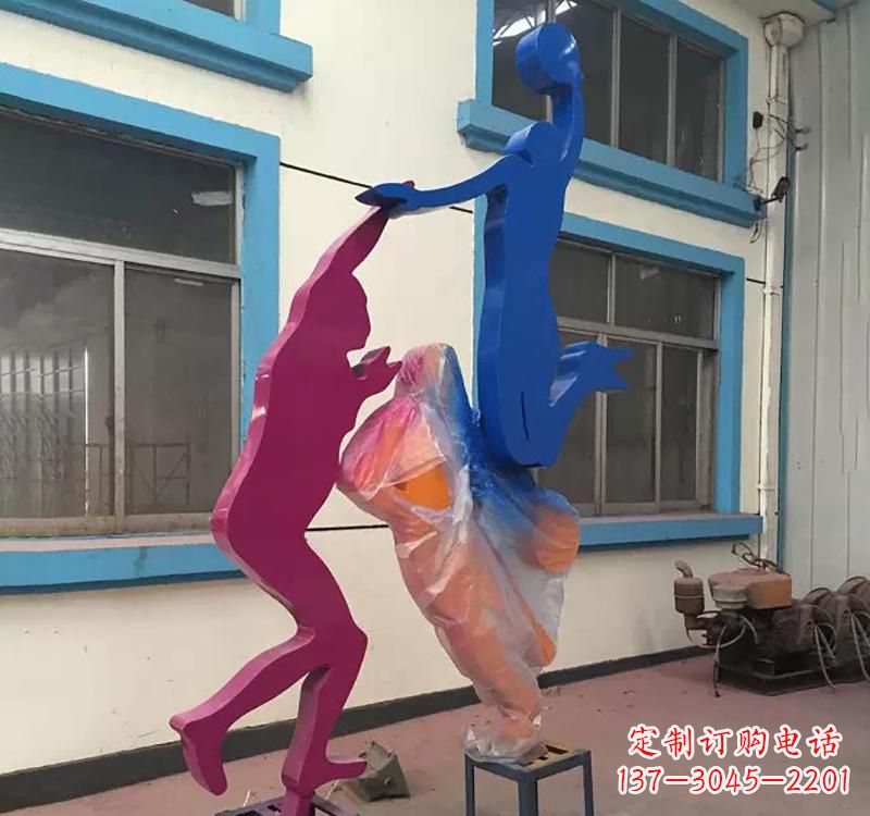 荆州不锈钢篮球运动员雕塑纪念篮球运动传奇