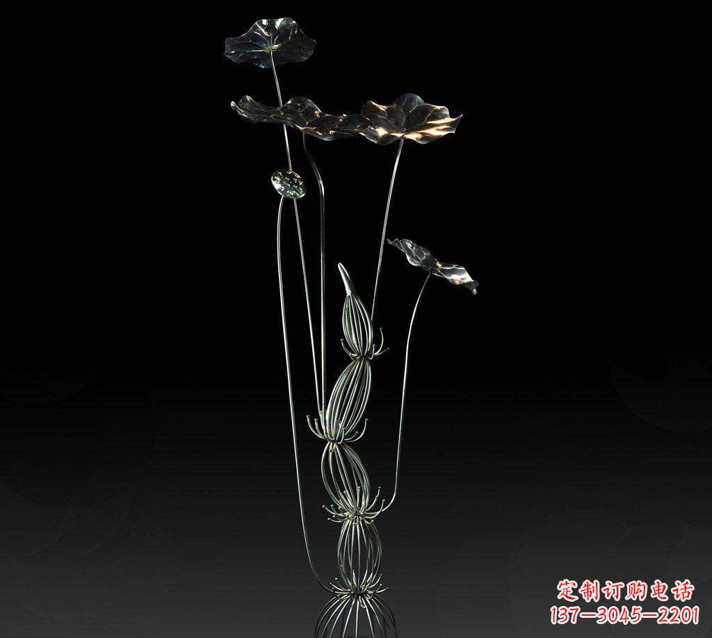 荆州不锈钢莲藕荷花荷叶摆件雕塑