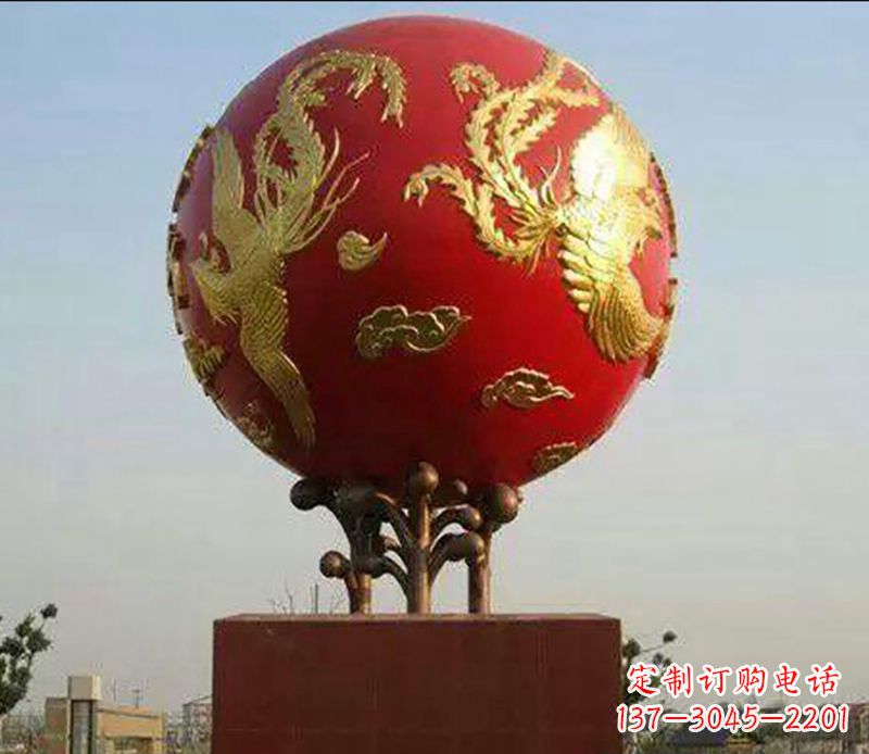 荆州不锈钢龙凤呈祥雕塑传统艺术的精美体现