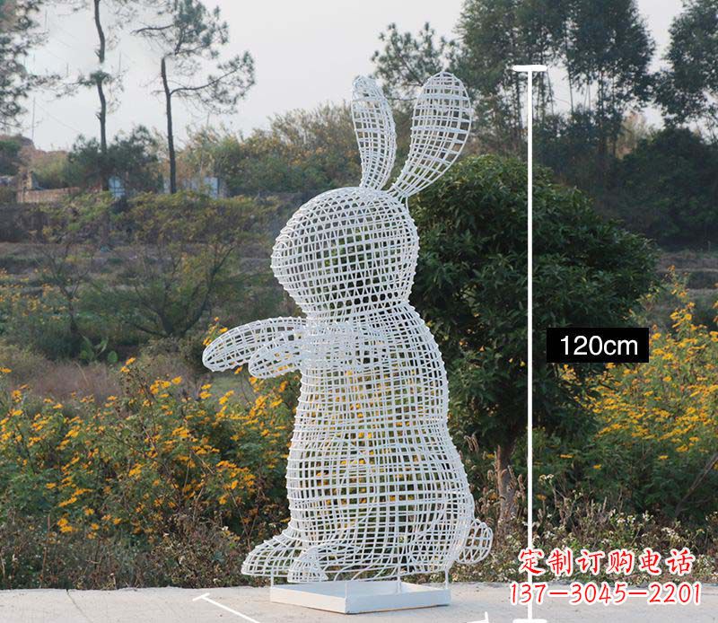 荆州精致的不锈钢镂空兔子雕塑