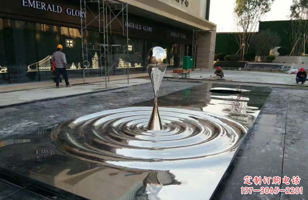 荆州不锈钢抛光水滴雕塑