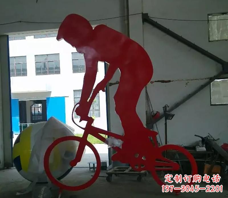 荆州不锈钢骑自行车运动雕塑