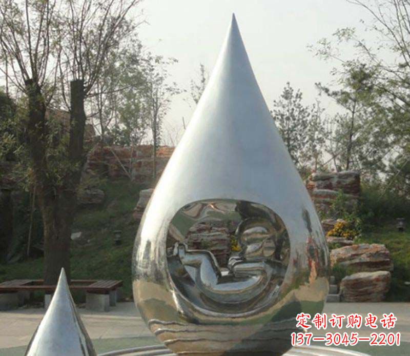 荆州不锈钢水滴雕塑精致简约的艺术之美