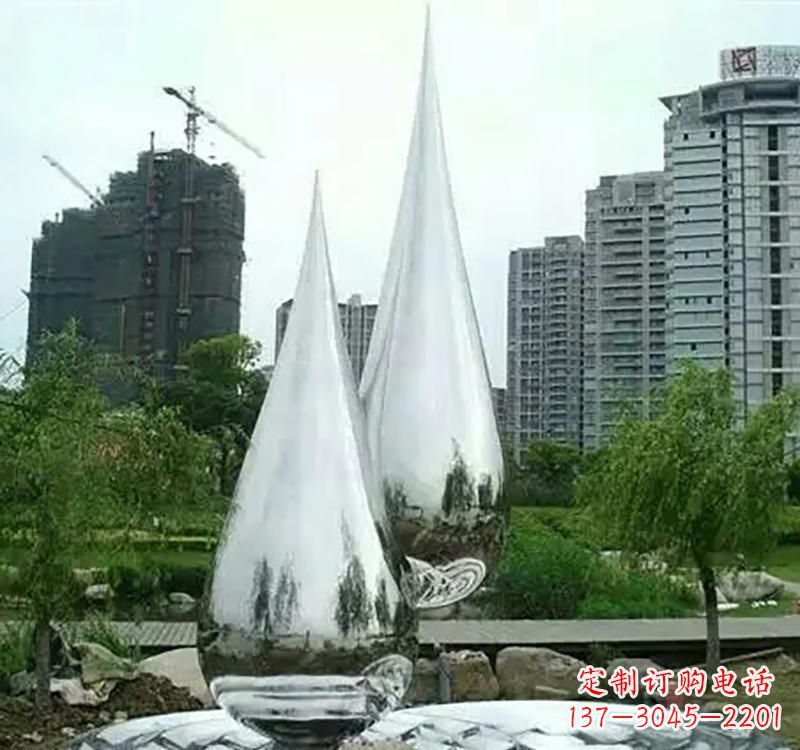 荆州不锈钢水滴拱门雕塑