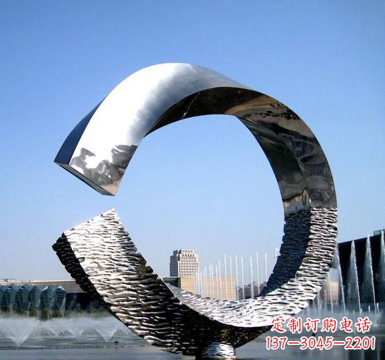 荆州不锈钢水景圆环雕塑艺术与美的结合