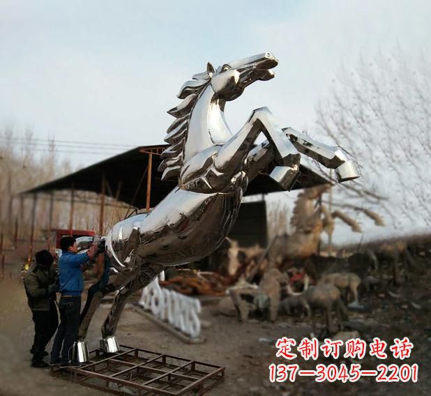 荆州不锈钢现代动物马雕塑