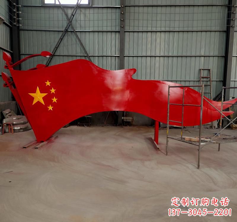 荆州不锈钢校园党旗标志雕塑